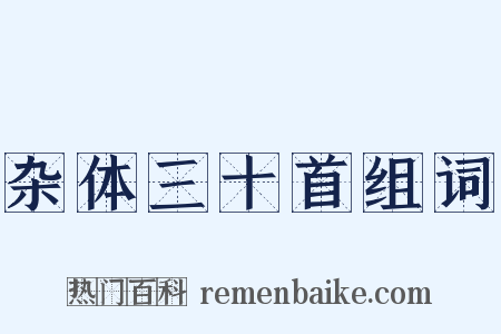 杂体三十首组词是什么意思的图片